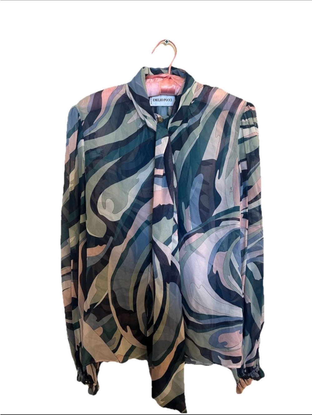 Emilio Pucci Sheer Button Up Long Sleeve Shirt Made in italy